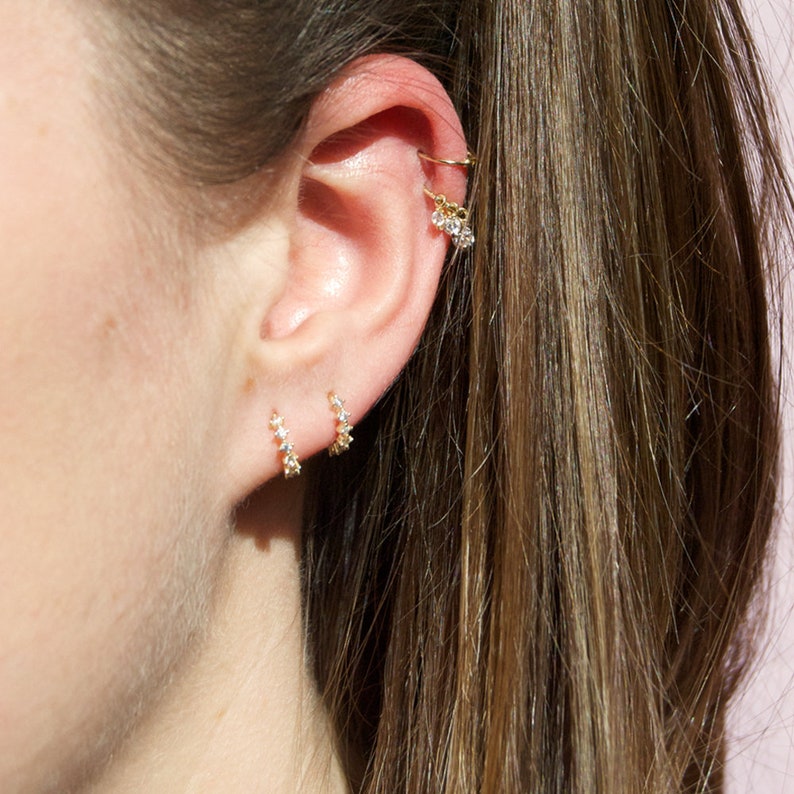 9ct Gold Tiny Hoop Earrings Silver Hoop Gold Hoop Etsy UK