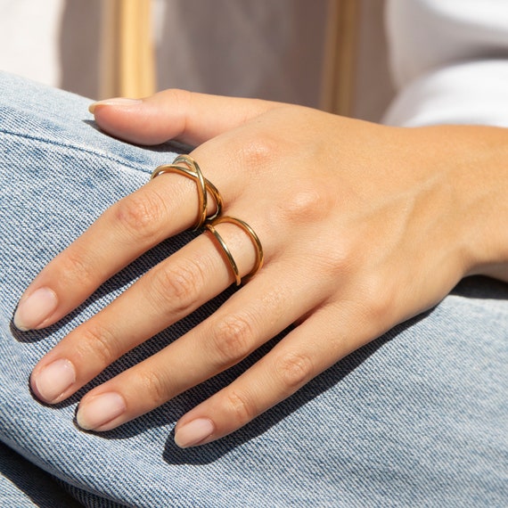 Gold outlet crossover ring