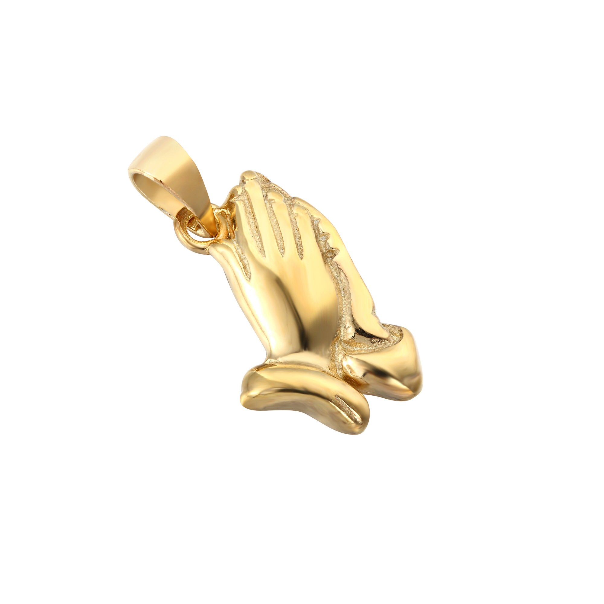 Gold Praying hands pendant prayer hands gold pendant Etsy