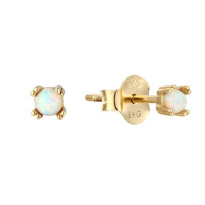 Opal set studs - stud earrings - opal earrings - gold - gold studs - tiny earrings - stone earrings - opal - studs - M3-SF-0326