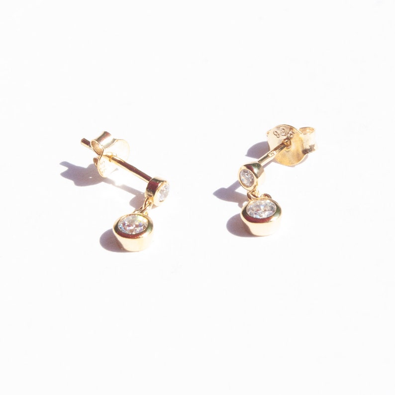 cz studs silver earrings stud earrings small gold studs Tiny CZ charm stud earrings E4SF1045 cz earrings cz charms jewelry