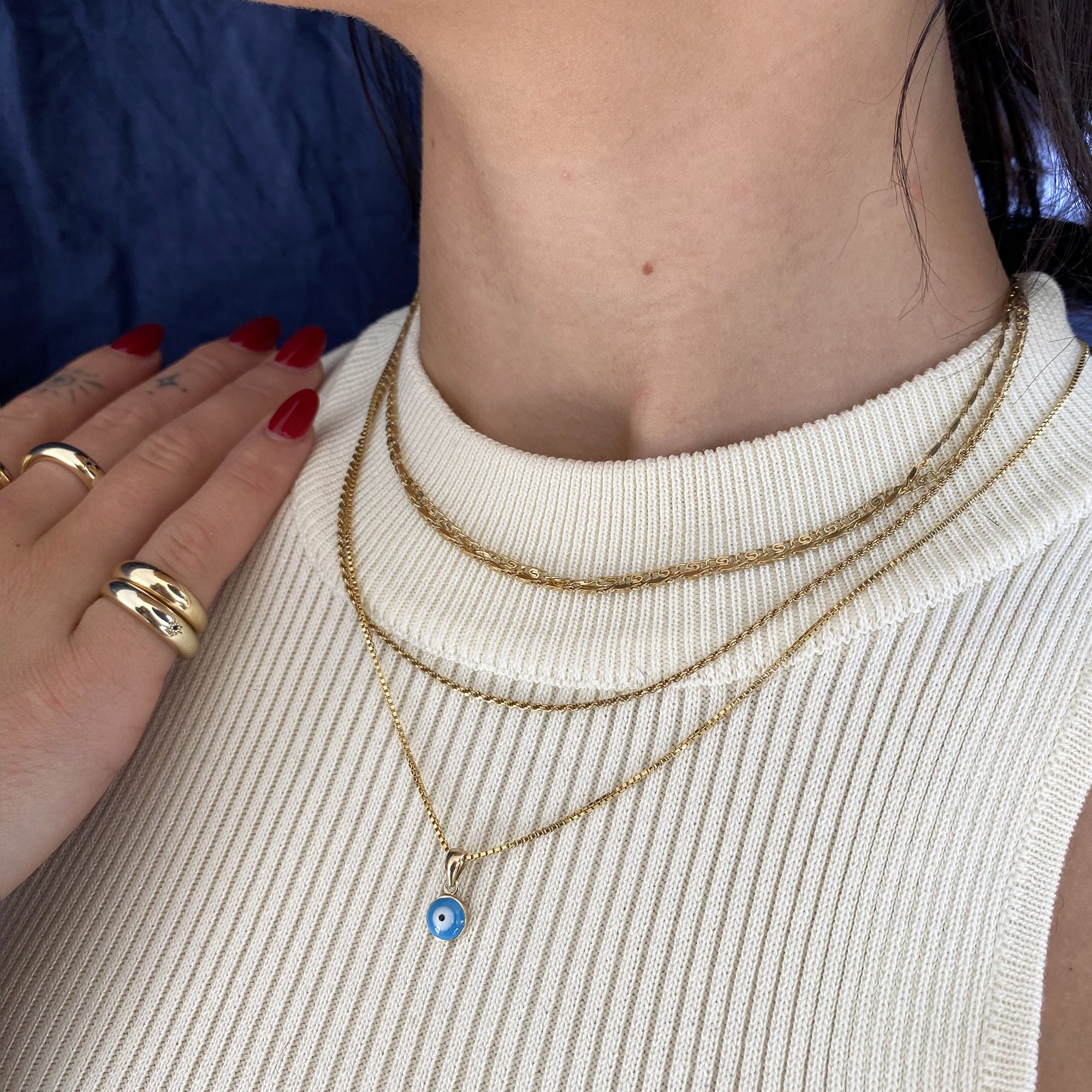Block Link Chain Necklace Link Necklace Block Chain Chain Necklace