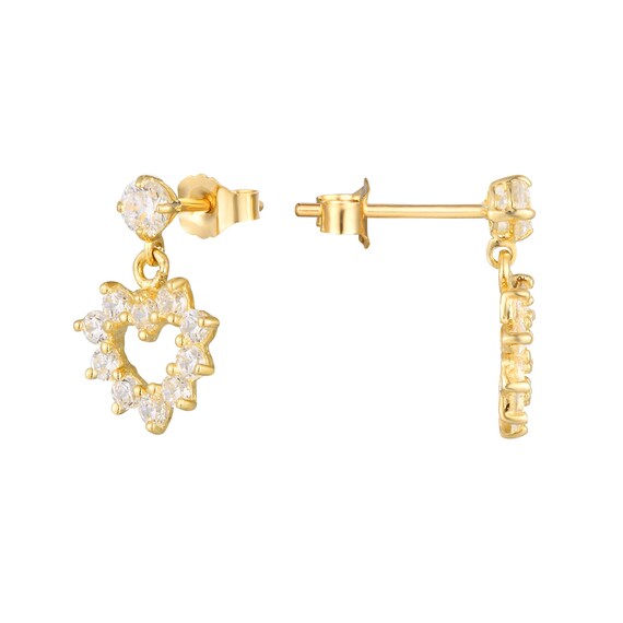 9ct gold heart best sale earrings