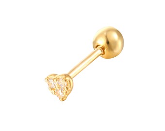 9ct gold stud - heart stud - cz stud earring - tiny gold stud - cz stud - helix - cartilage - conch - tragus - gold stud - heart - J2SB-0023