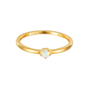 9ct gold opal ring - thin ring - gold band ring - stacking opal ring - 9ct stacking gold - opal - gold band - stacking band - I3-R-5663