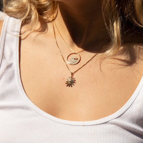 Sun Sun Pendant Sun Charm 90s Sun and 