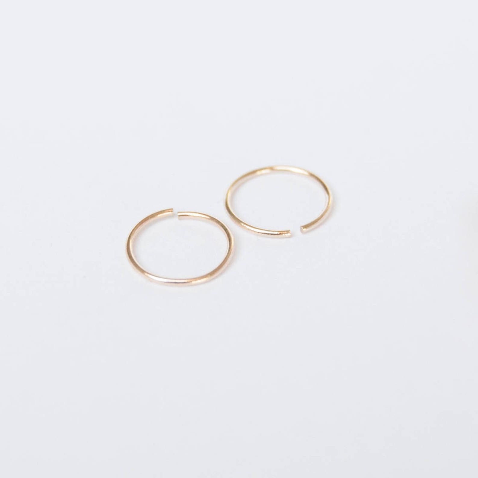 9ct Gold Tiny Gold Wire Hoops Nose Ring Thin Hoops 9ct Etsy UK