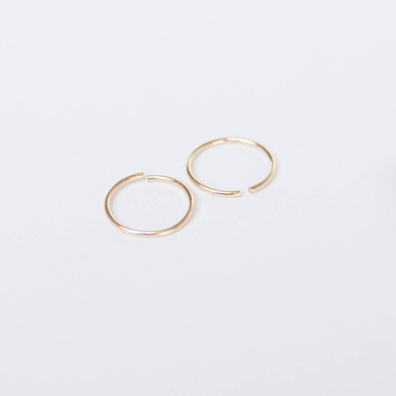 9ct Gold Tiny Gold Wire Hoops Nose Ring Thin Hoops 9ct Etsy UK