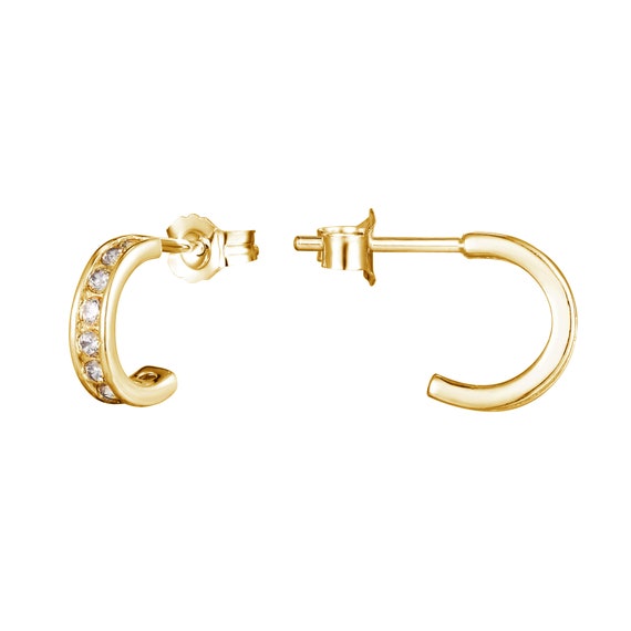 9ct gold half hoop earrings shop