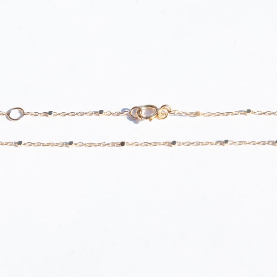 Saturno Chain Bracelet 9ct Gold Silver Square Bead Adjustable 9ct