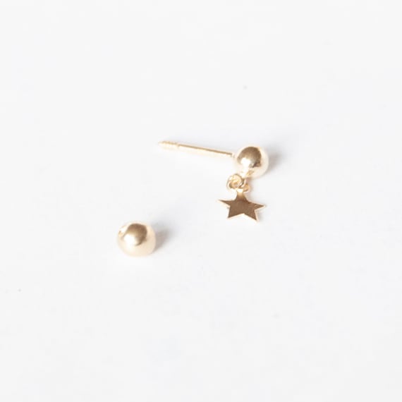 9ct YELLOW GOLD EARRING WIRES SCREW CLIP ON 4MM BEAD