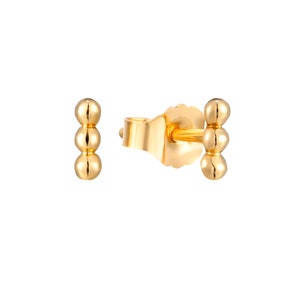 Tiny - 9ct gold - parallel dot stud - stud earring - 9ct yellow gold - 9ct rose gold - 9ct white gold - gold - earring - gold stud I3SF-8369