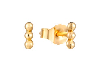 Tiny - 9ct gold - parallel dot stud - stud earring - 9ct yellow gold - 9ct rose gold - 9ct white gold - gold - earring - gold stud I3SF-8369