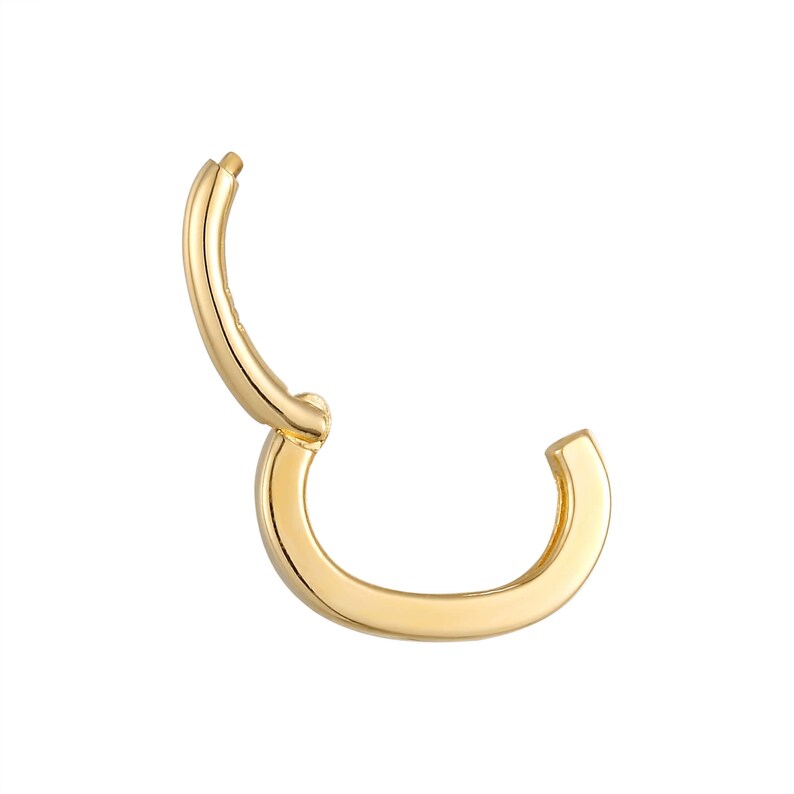 9ct Gold Plain Gold Clicker Hoop Segment Hoop Daith Etsy UK