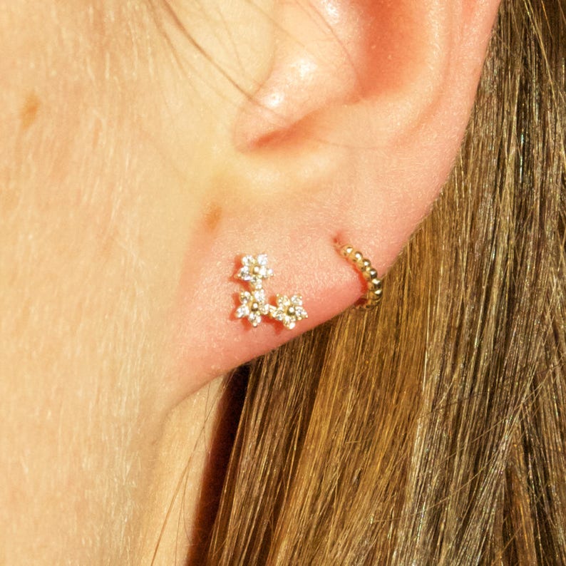 9ct Gold Stud Earrings Small Gold Earrings Flower Studs Etsy UK