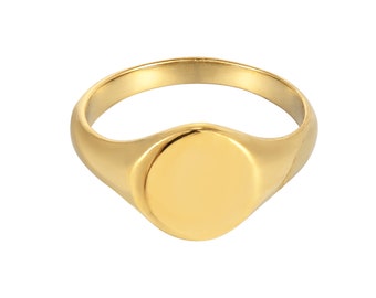 Round signet ring - signet ring - gold signet ring - silver signet ring - pinky ring - signet - gold ring - sovereign - silver ring A5R-4753