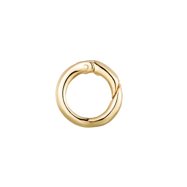 Rounded - Connector Clasp -  18ct Gold Vermeil - Silver - Clip - Paperclip - Charm connector - styling clip - charm clip - round- A5-CH-1049