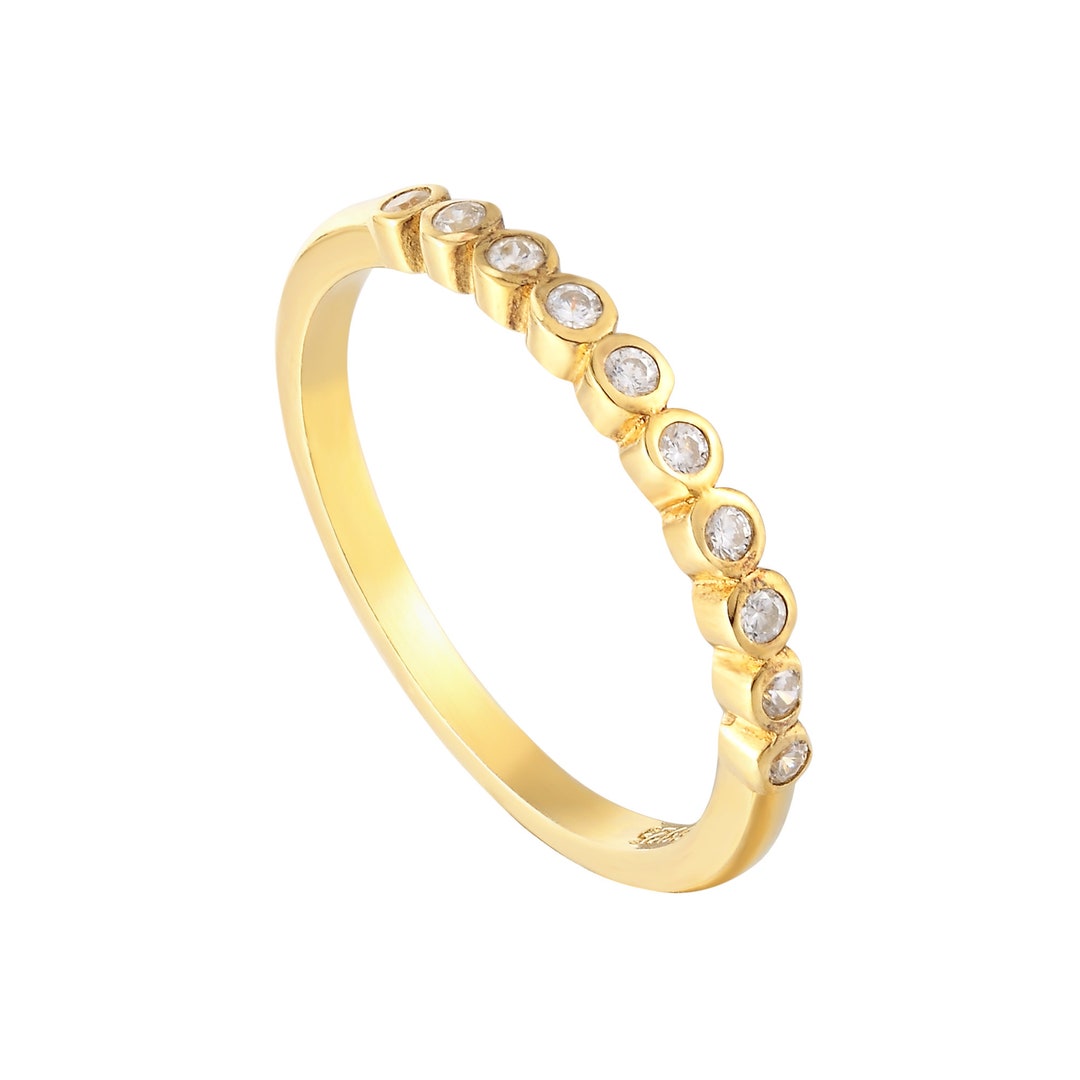 Gold Cz Ring Thin Stacking Ring Ring Cz Ring Tiny Gold - Etsy