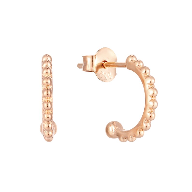 Patterned half hoop stud earring gold hoop earrings gold Etsy