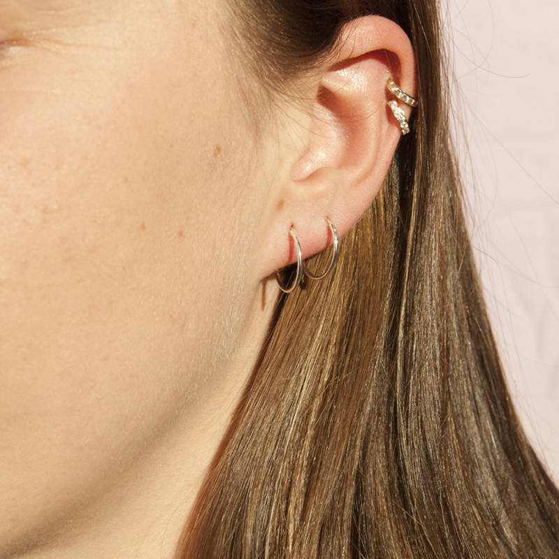 Thin Sterling silver hoops small silver hoops silver hoop Etsy