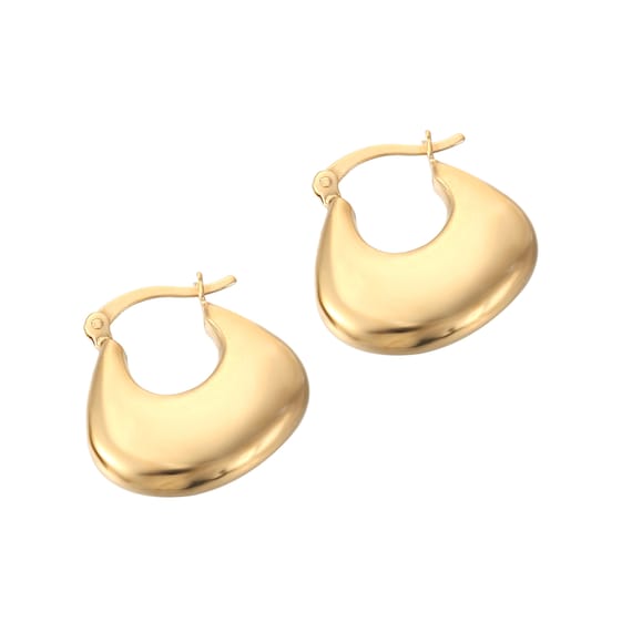 Thick Silver Hoops Creole Earrings Gold Hoops Chunky 