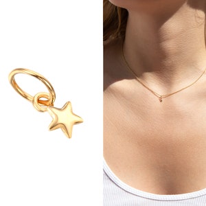 9ct Gold - really tiny star charm - star necklace - tiny necklace - gold pendant - pendant - gold necklace - gold charm - star - I3-PD-8932