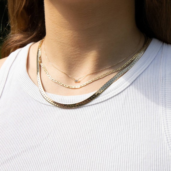 9ct Gold Cz Baguette Necklace Gold 