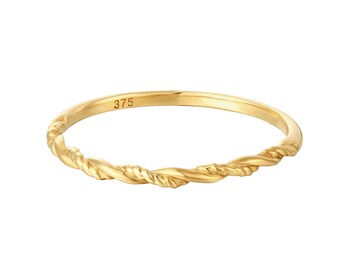 9ct Gold - twisted - rope - ring - skinny ring - gold ring - stacking ring  - eternity ring - 9ct gold ring - rope ring - rope band I3R-2036
