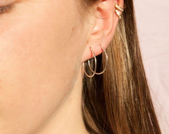 Thin Sterling silver hoops - small silver hoops - silver hoop earrings - small hoop earrings - hoop earrings - hoops - thin hoop -A1-HP-4110