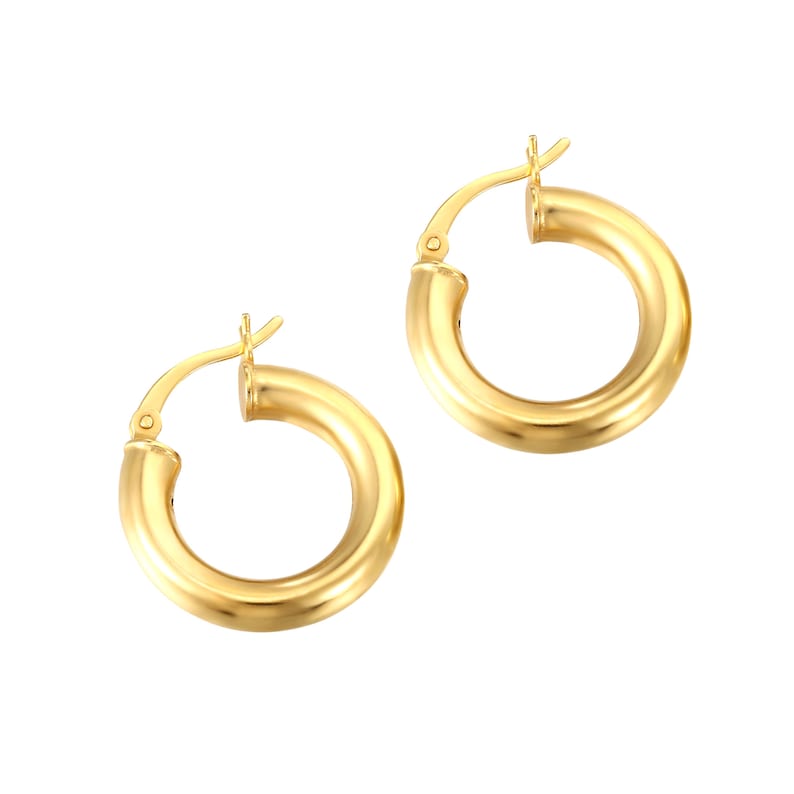 Chunky Gold Creole Hoops Small Gold Hoops Big Gold Hoops - Etsy UK
