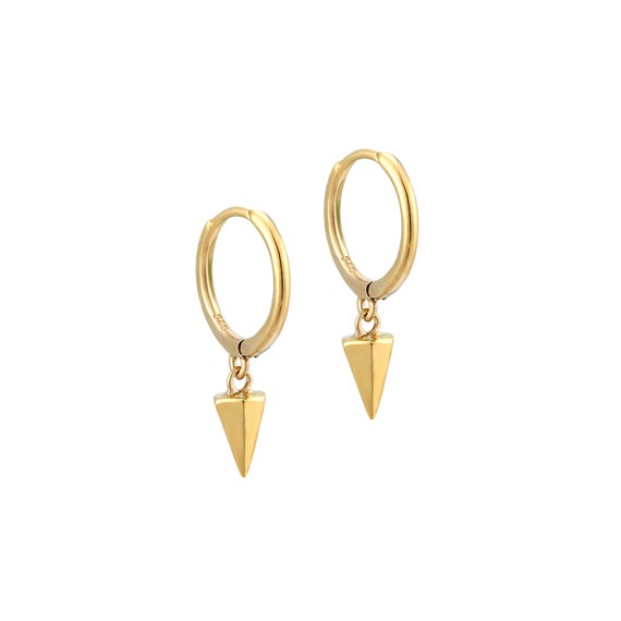 Small gold hoops tiny gold hoop earrings charm hoop | Etsy