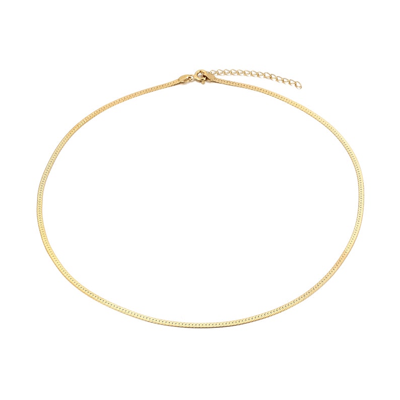 Herringbone Chain Necklace Adjustable Necklace - Etsy UK