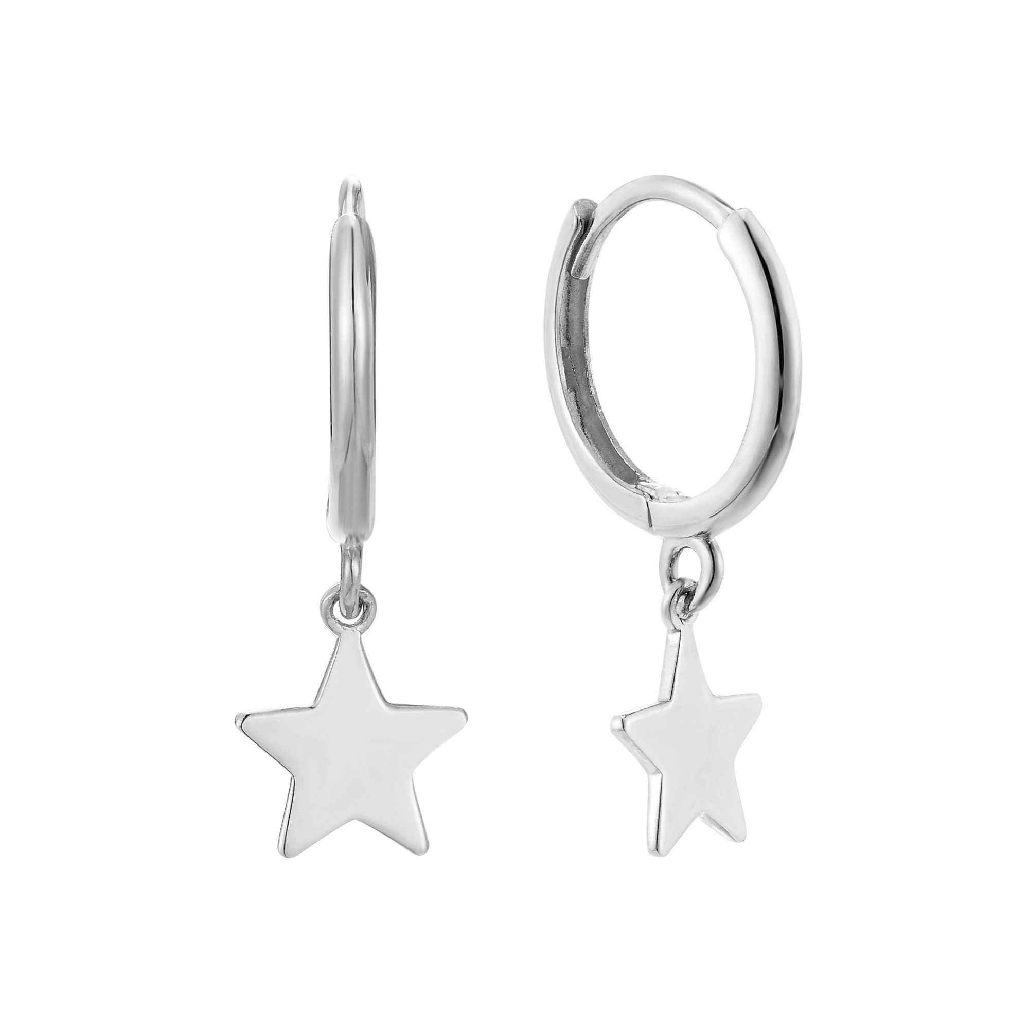 Gold star hoops Silver silver hoops star charm hoop Etsy