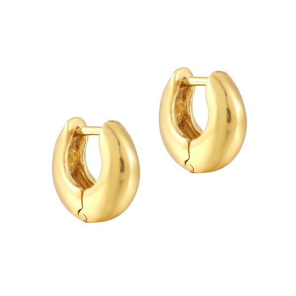 Chunky small hoops - cashew hoops - big gold hoops - thick hoop earrings - hoops - hoop earrings - gold - boho - tiny hoops - A1-HU-0008