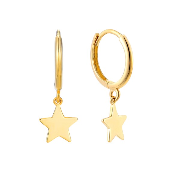 Gold star charm earrings clearance