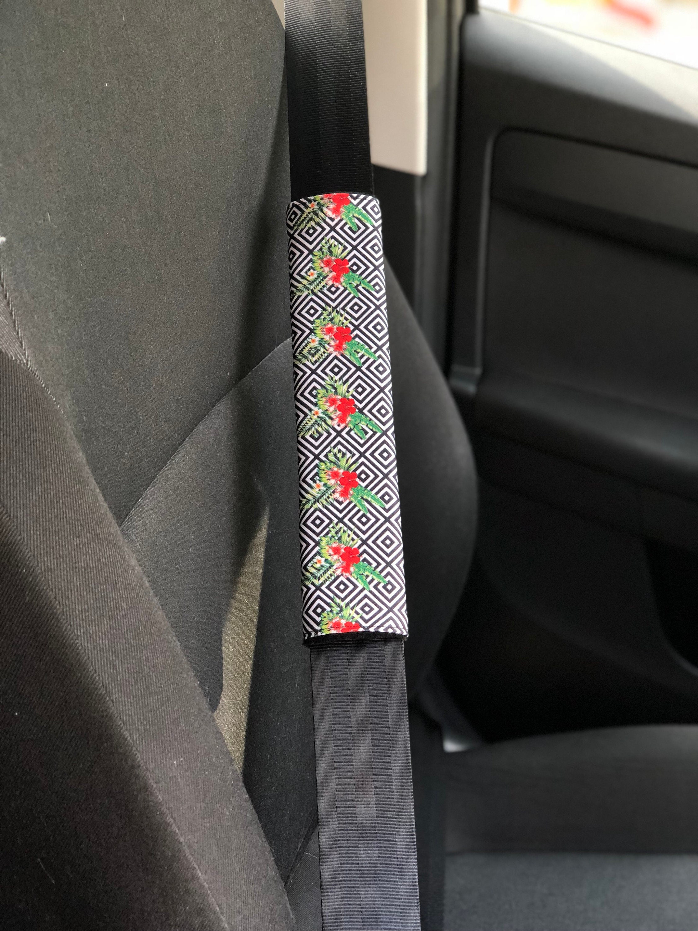 Seat belt cover Car accessories Steering wheel cover Floral Etsy