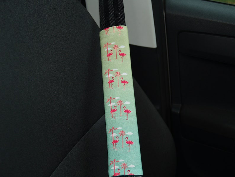 Set of car accessories. Flamingos steering wheel cover and Etsy