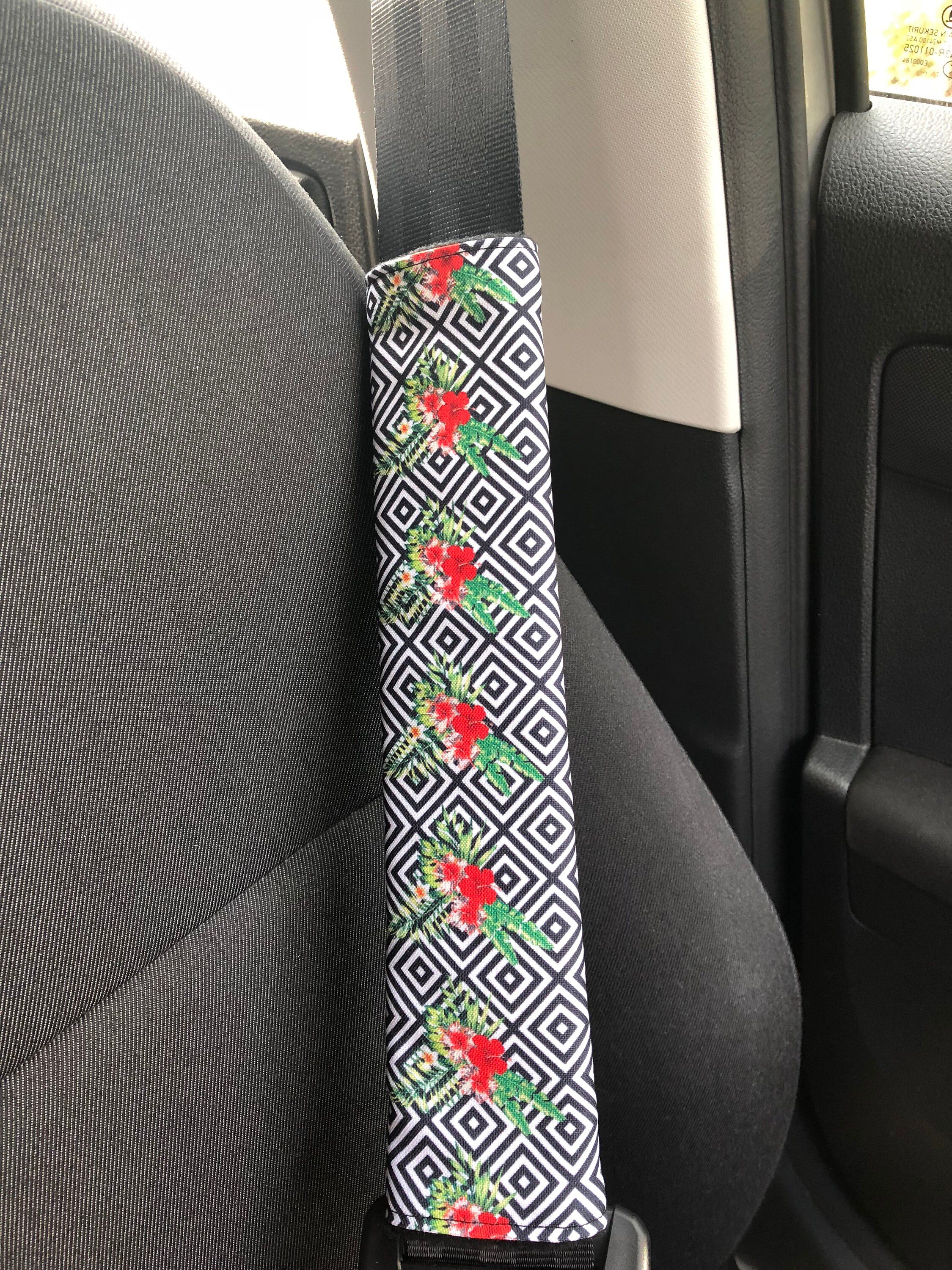 Seat belt cover Car accessories Steering wheel cover Floral Etsy
