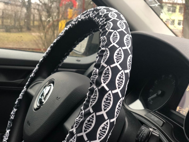 Steering wheel cover Jesus Christian fish symbol Ichthys Etsy