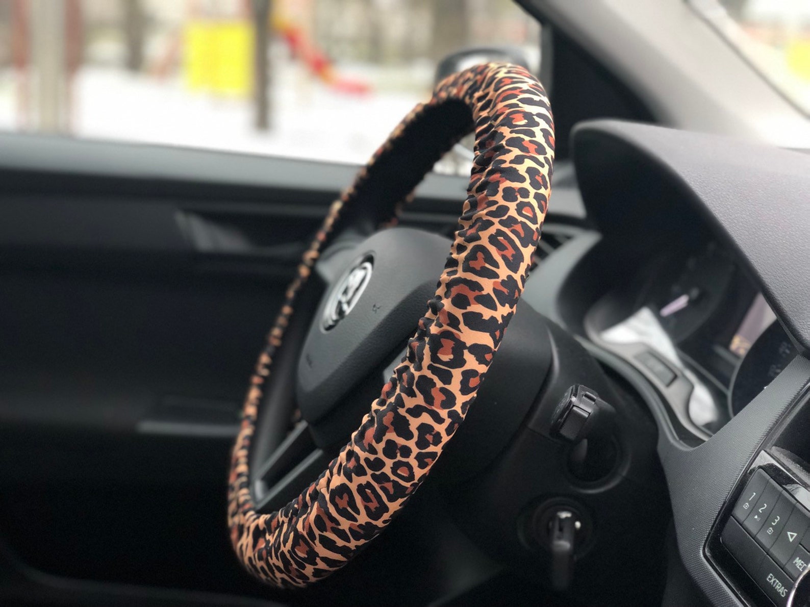 Leopard print steering wheel cover. Animal print car Etsy