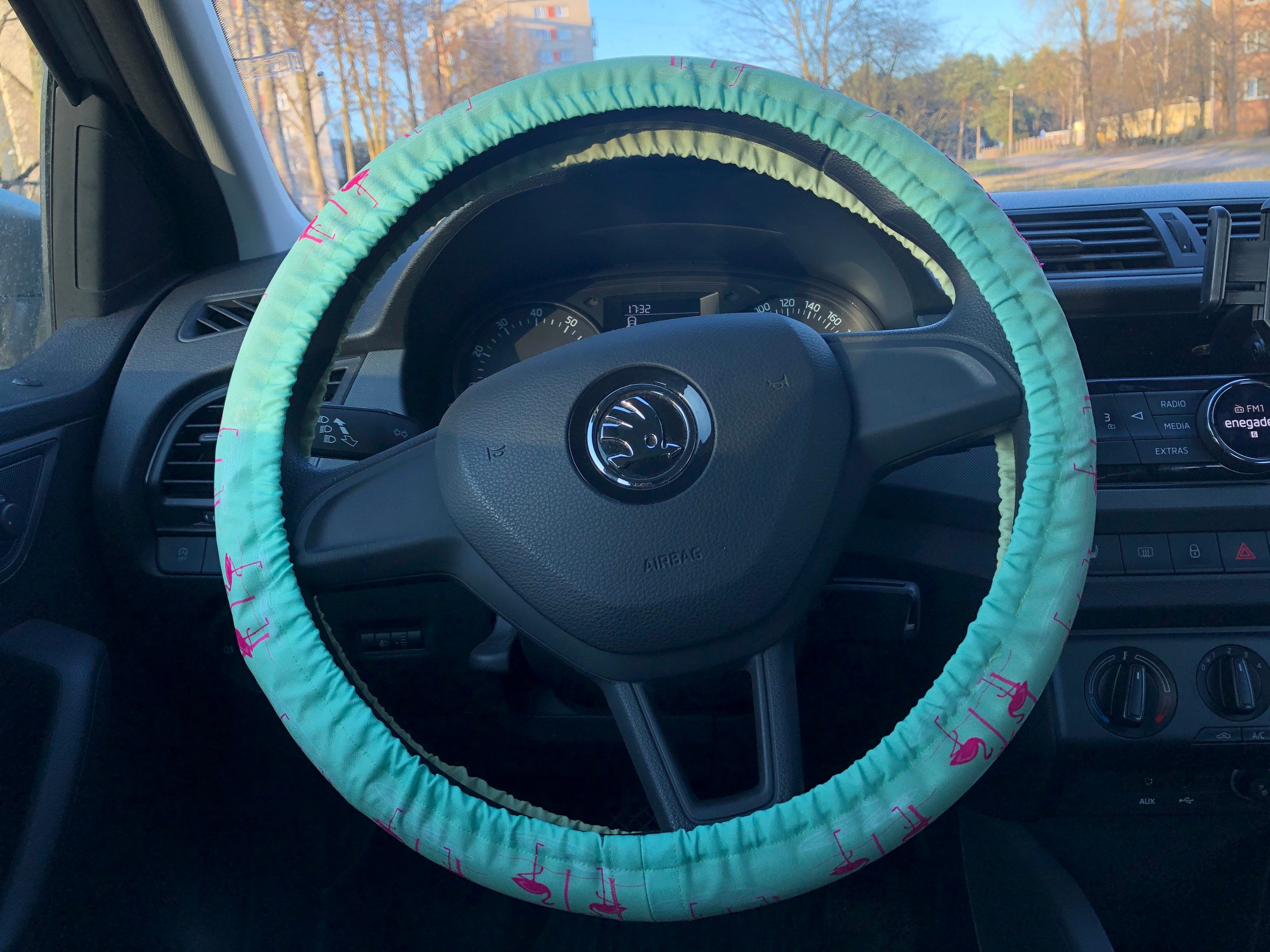 Flamingos steering wheel cover. Monogrammed personalized car | Etsy