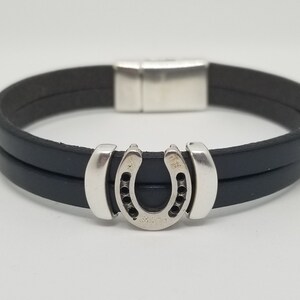 Horseshoe Leather Bracelet Custom