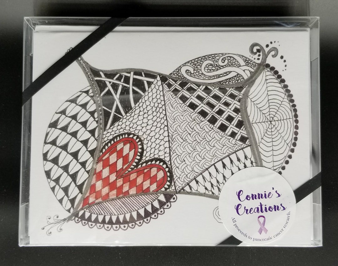 Zentangle Art Note Cards 10 Assorted Designs per Set Etsy