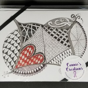 Zentangle art note cards ( 10 assorted designs per set)