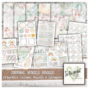 Bundle, Journal, Printable, Sommer, Kit, Hintergrund Papiere, Download, Scrapbook, Papier, Junk Journal, Kit, Ephemera, Daily Journal, Monthly