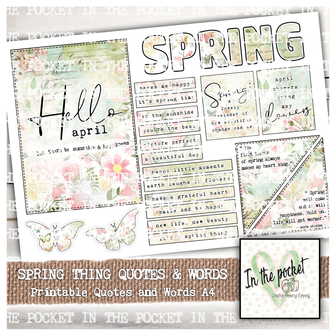 Spring, Quotes, Spring Thing, Words, Printable, Digital Download ...