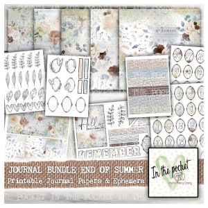 Bundle, Journal, druckbar, Kit, Hintergrundpapier, Download, Scrapbook, Papier, Junk Journal, Kit, Ephemera, Daily Journal, Monthly, Supplies