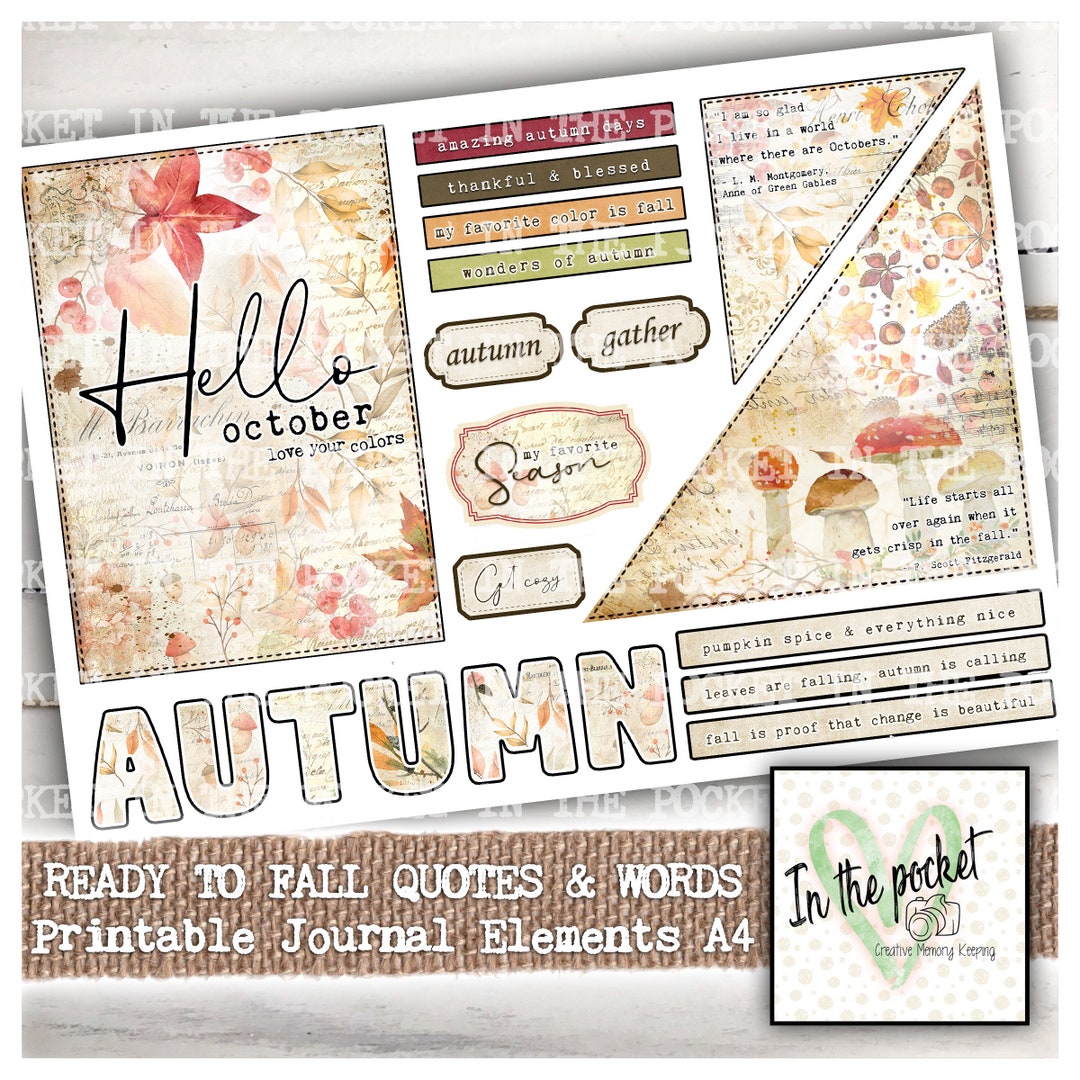 Journal Elements, Autumn, Fall, October, Sentiments, Quotes, Words ...