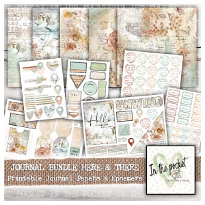 Bundle, Journal, Printable, Vacation, Kit, Background Paper, Download, Scrapbook, Paper, Junk Journal, Kit, Ephemera, Daily Journal, Monthly