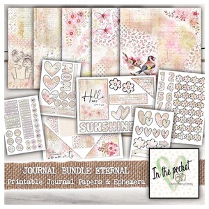 Bundle, Journal, Printable, Frühling, Vintage, Kit, HintergrundPapiere, Download, Scrapbook, Papier, Junk Journal, Kit, Ephemera, Daily Journal